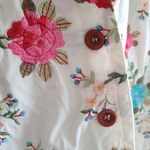 Johnny Was Spring Floral Embroidered Boho Blazer Jacket - Picture 4 of 7